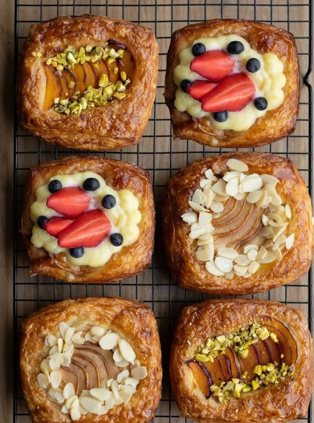 Danesas de fruta recién horneadas en Punto Café